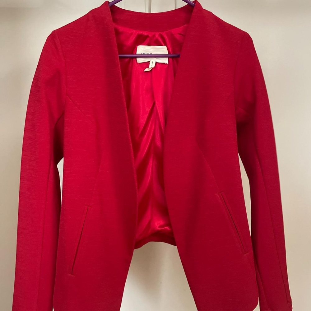 BCBGeneration Red Tuxedo Blazer